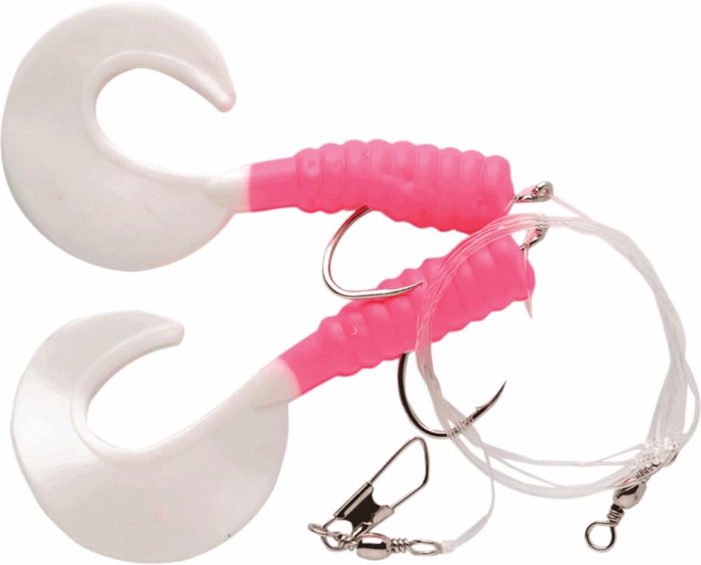 slide 1 of 1, P-Line Bottom Fish Grub Rig - Pink White, 1 ct
