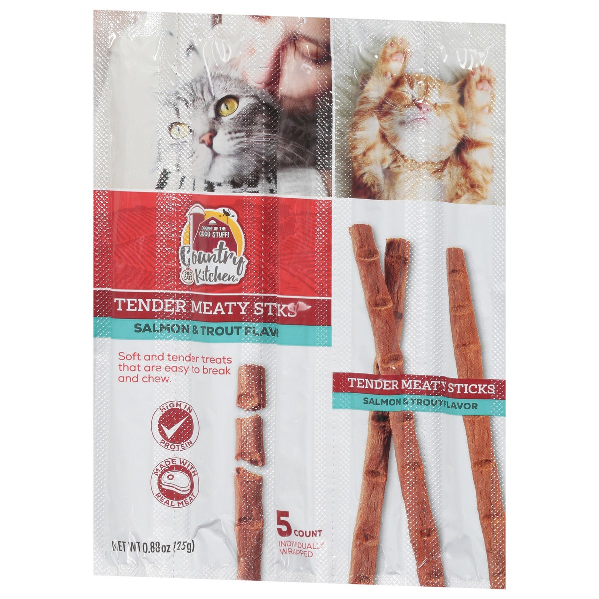 slide 15 of 15, Country Kitchen Tender Salmon & Trout Flavor Meaty Sticks 5 ea, 5 ct