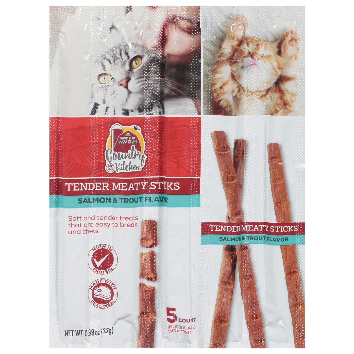 slide 5 of 15, Country Kitchen Tender Salmon & Trout Flavor Meaty Sticks 5 ea, 5 ct