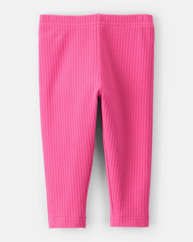 slide 2 of 3, Carter's Carters Baby Girl Cotton Solid Stretch Leggings - Pink Pink 18M, 1 ct