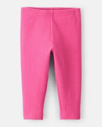Carter's Baby Girl Cotton Solid Stretch Leggings - Pink - 18M