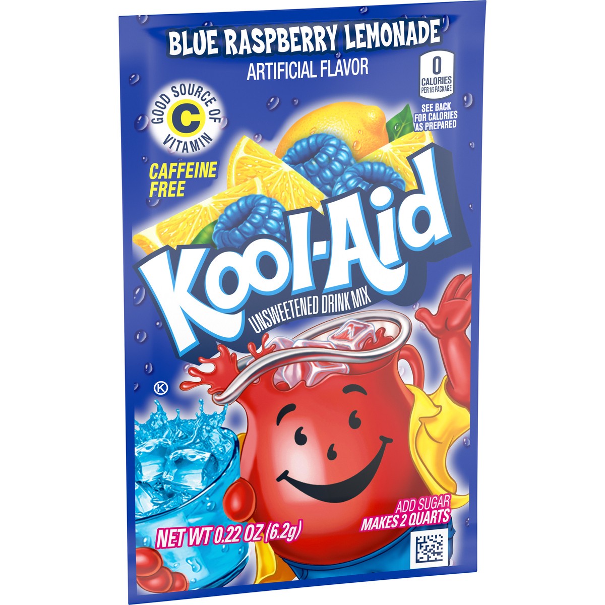 slide 7 of 9, Kool-Aid Unsweetened Blue Raspberry Lemonade Artificially Flavored Powdered Drink Mix, 0.22 oz. Packet, 0.22 oz