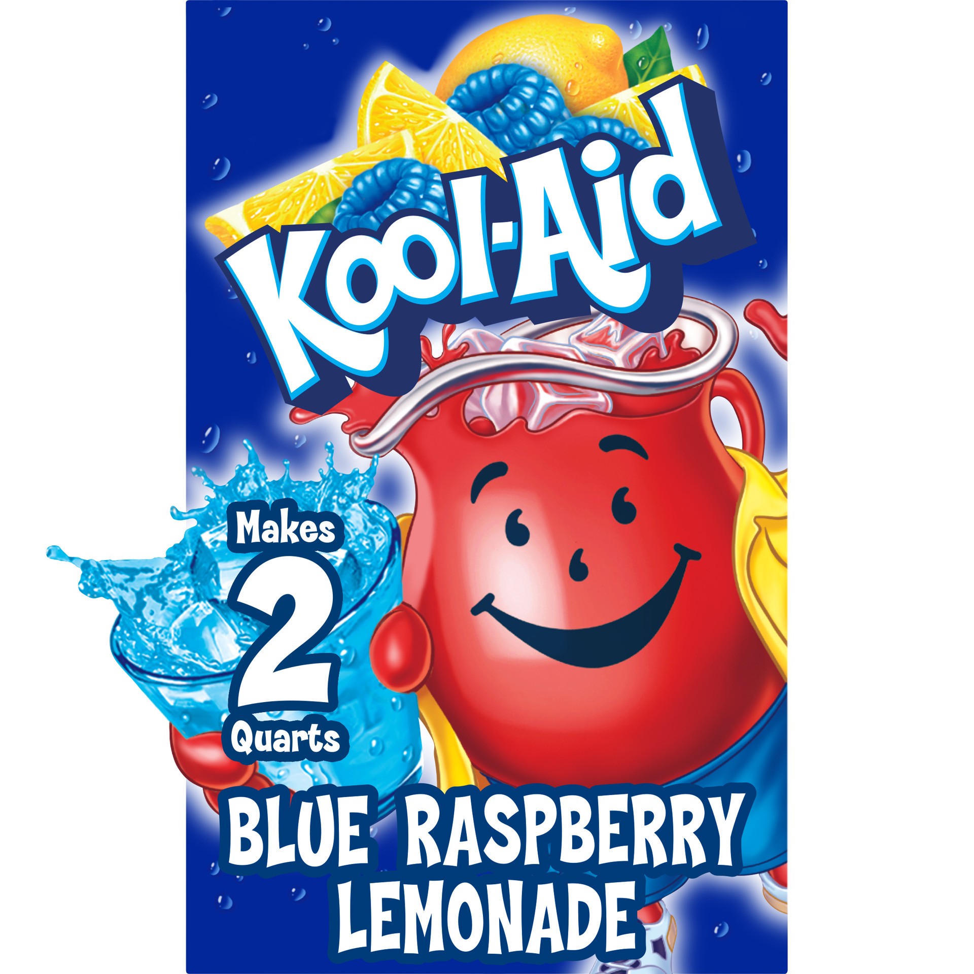 slide 1 of 9, Kool-Aid Unsweetened Blue Raspberry Lemonade Artificially Flavored Powdered Drink Mix, 0.22 oz. Packet, 0.22 oz