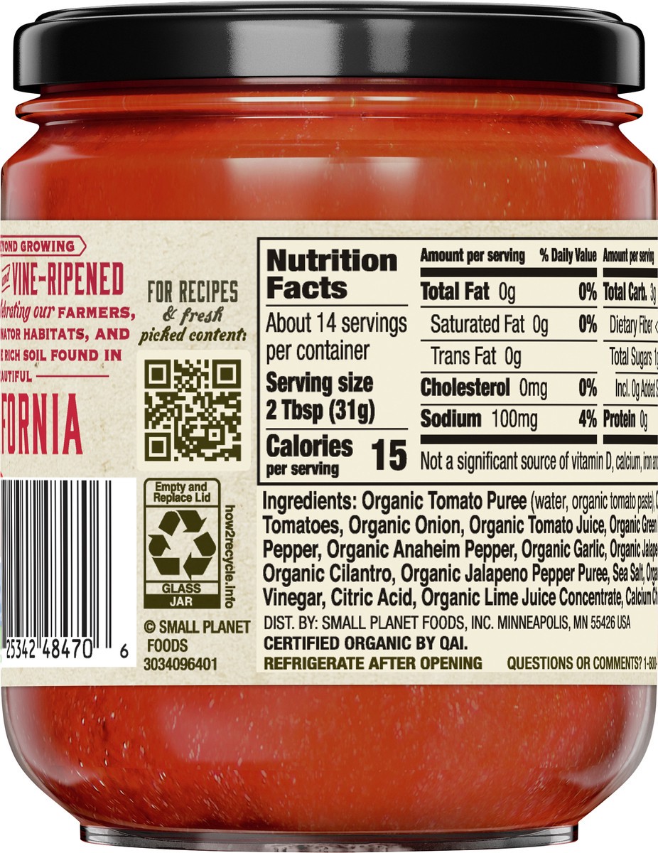 slide 9 of 14, Muir Glen USDA Certified Organic Medium Salsa, 16 oz, 16 oz