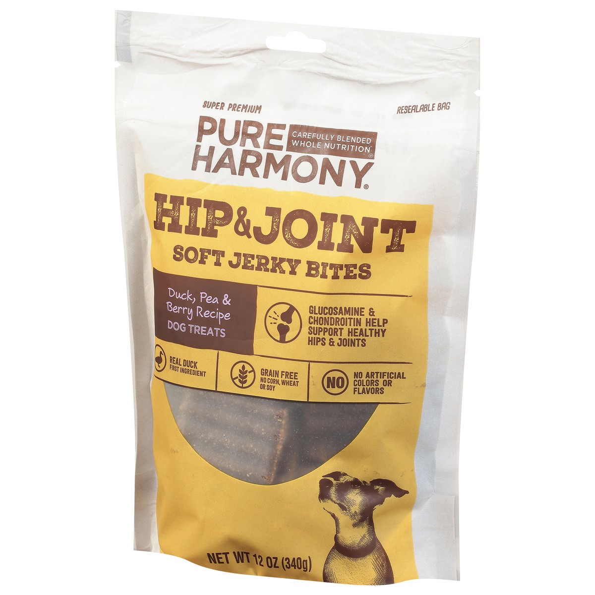slide 5 of 9, Pure Harmony Super Premium Soft Jerky Bites Hip & Joint Duck, Pea & Berry Recipe Dog Treats 12 oz, 12 oz