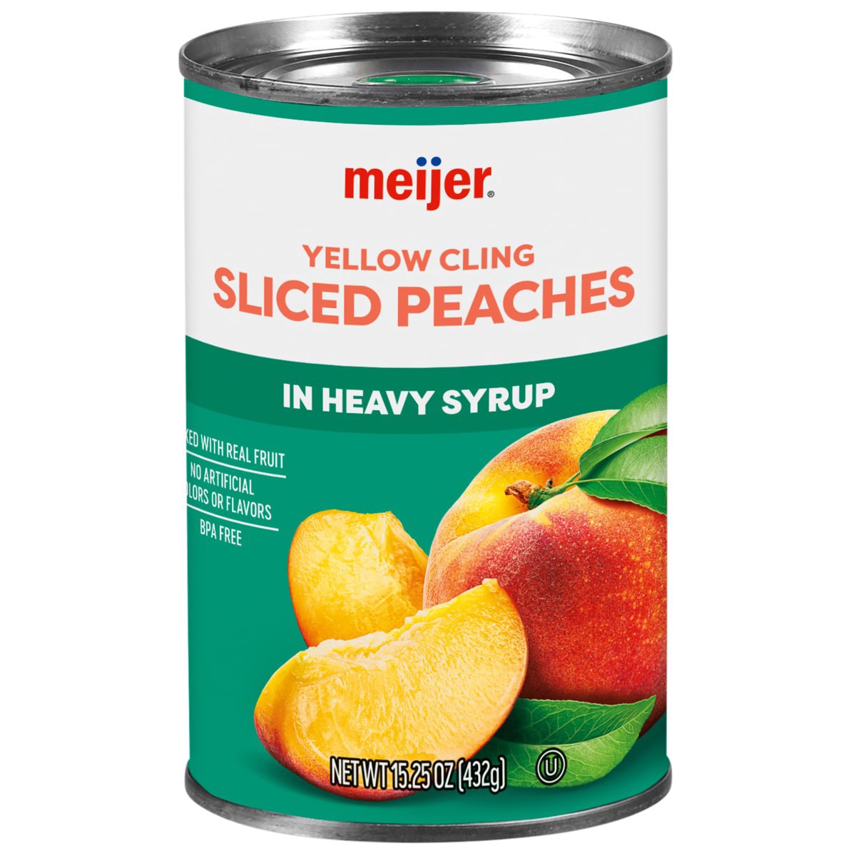 slide 1 of 5, Meijer Sliced Peaches in Heavy Syrup, 15.25 oz