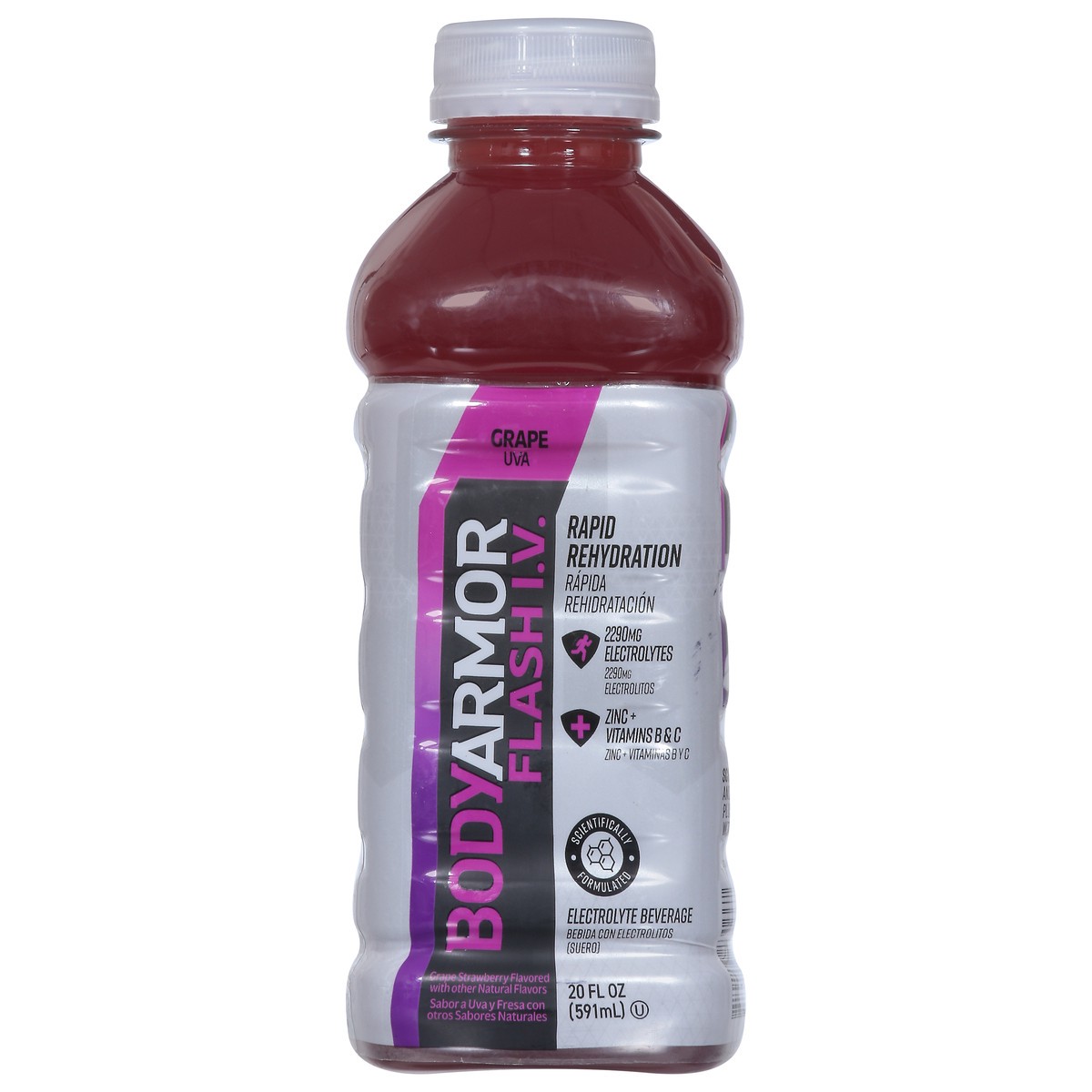 slide 13 of 15, BODYARMOR Flash I.V. Grape Electrolyte Sports Drink, 20 fl oz Bottle, 20 oz