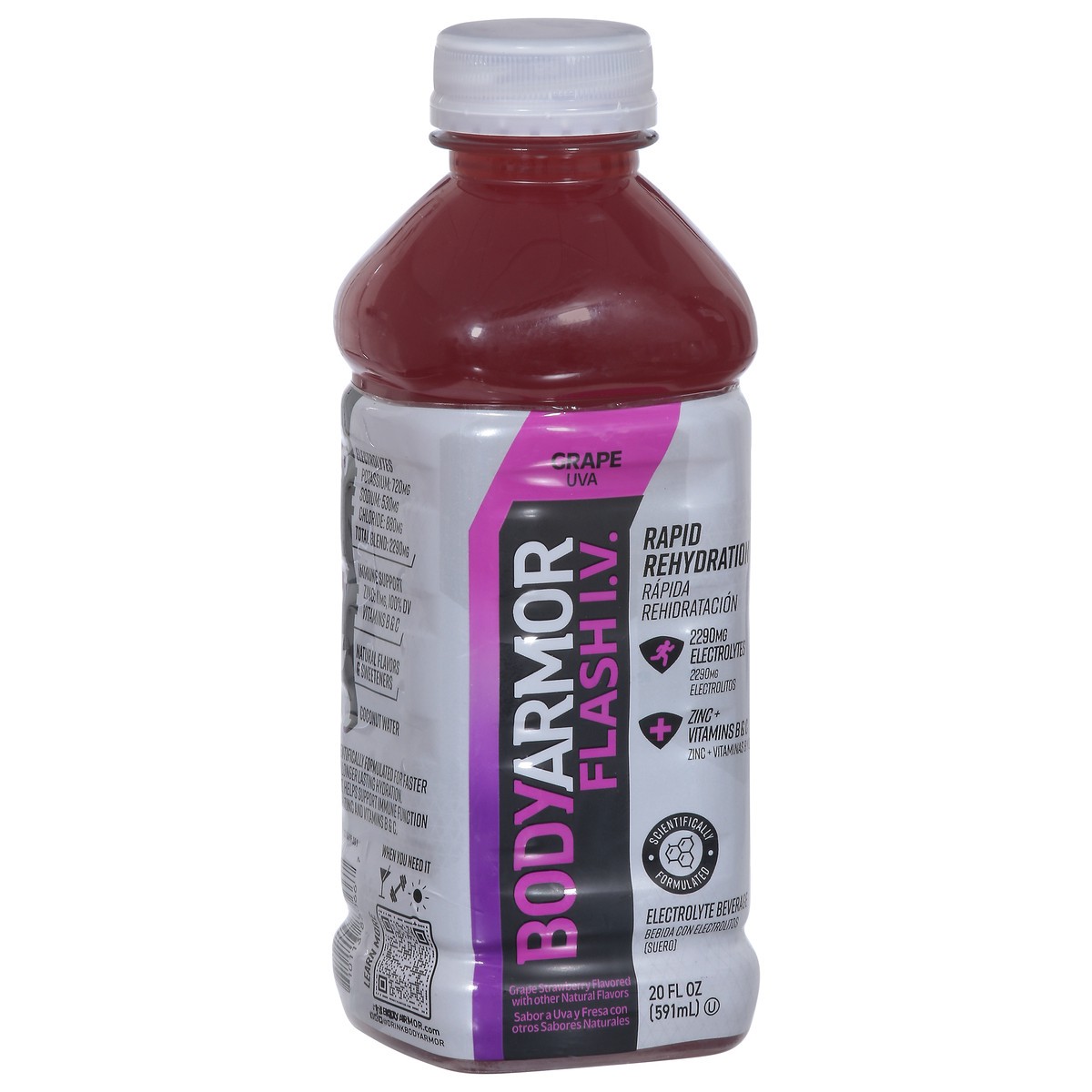 slide 6 of 15, BODYARMOR Flash I.V. Grape Electrolyte Sports Drink, 20 fl oz Bottle, 20 oz