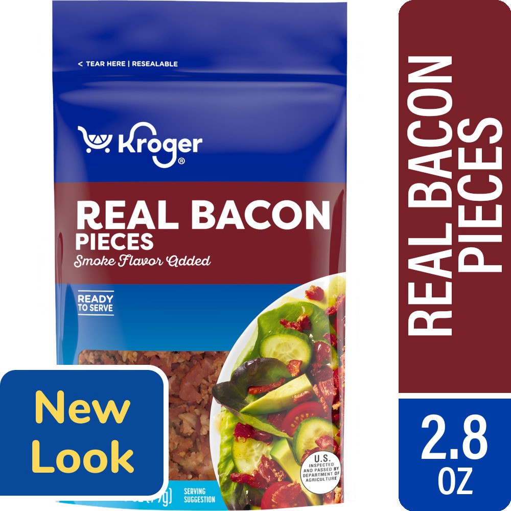 slide 1 of 3, Kroger Hickory Smoke Flavored Real Bacon Pieces, 2.8 oz
