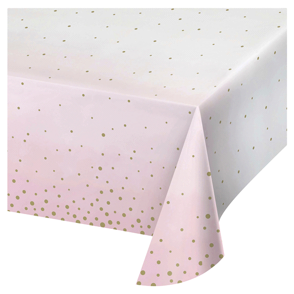 slide 1 of 1, Creative Converting Pink Gold Celebrations Party Paper Tablecover, 1 ct