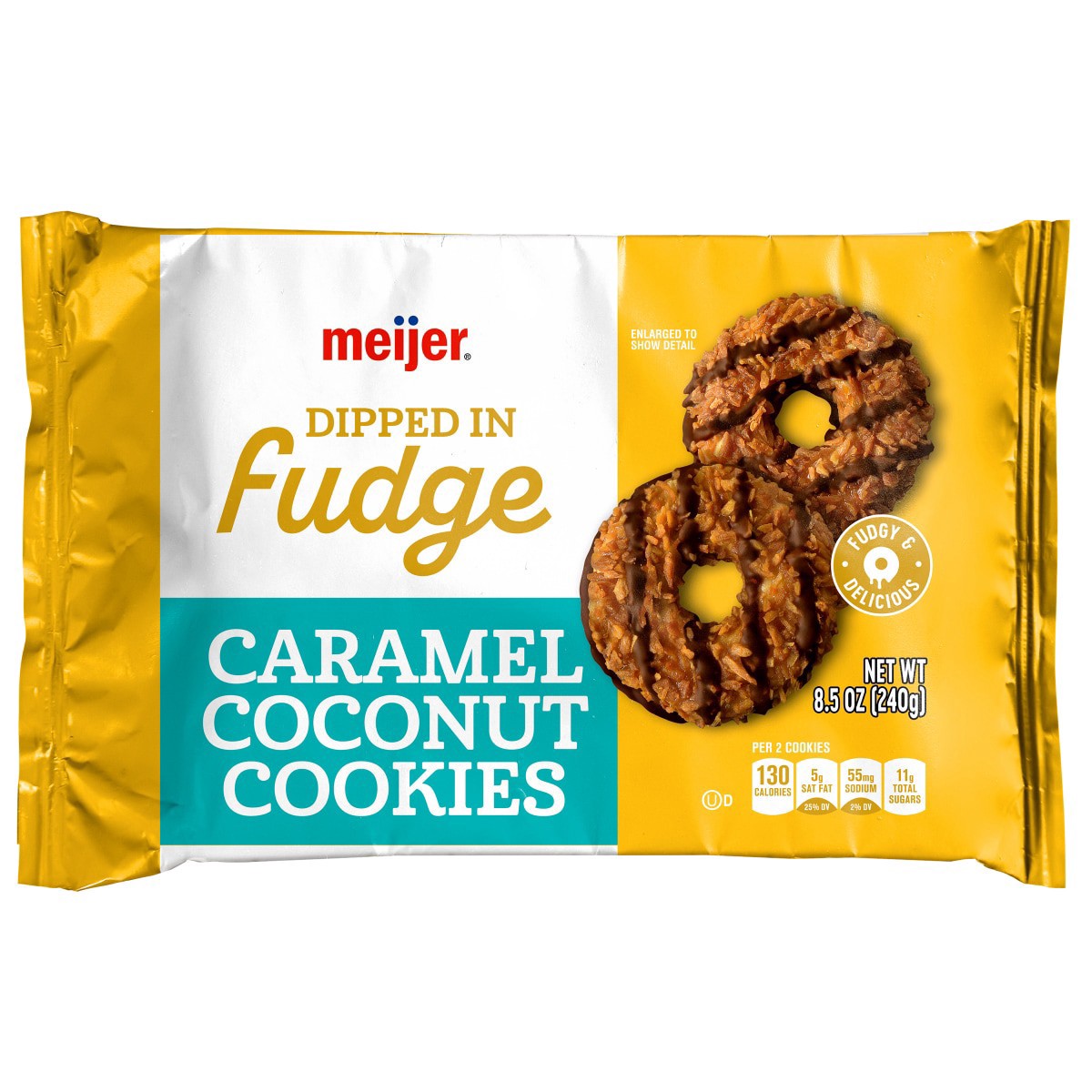 slide 1 of 13, Meijer Caramel Coconut Fudge Cookies, 8.5 oz
