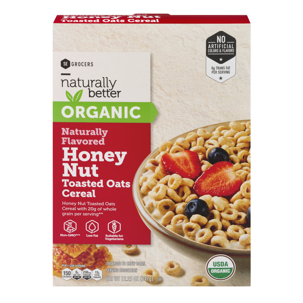 slide 1 of 1, SE Grocers Naturally Better Organic Cereal Honey Nut, 12.2 oz