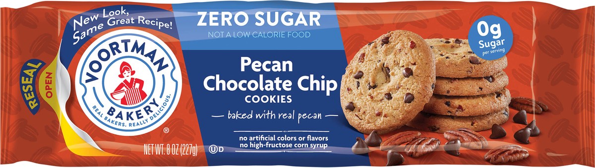 slide 7 of 11, VOORTMAN Bakery Zero Sugar Pecan Chocolate Chip Cookies 8 oz, 8 oz