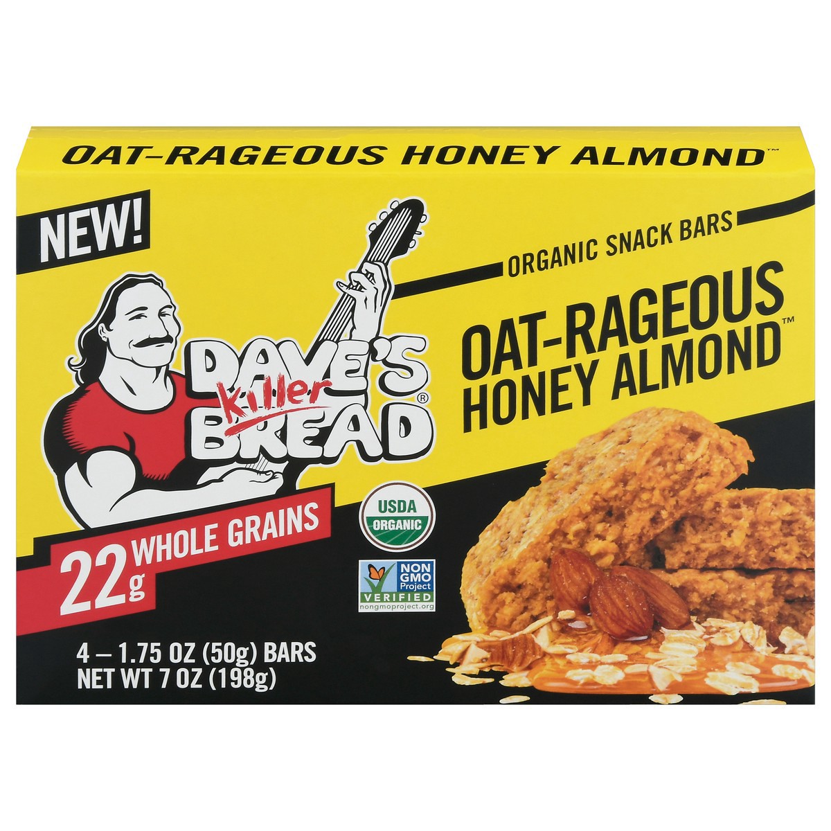 slide 9 of 11, Dave's Killer Bread Snack Bars, Organic, Oat-Rageous Honey Almond, 4 ct