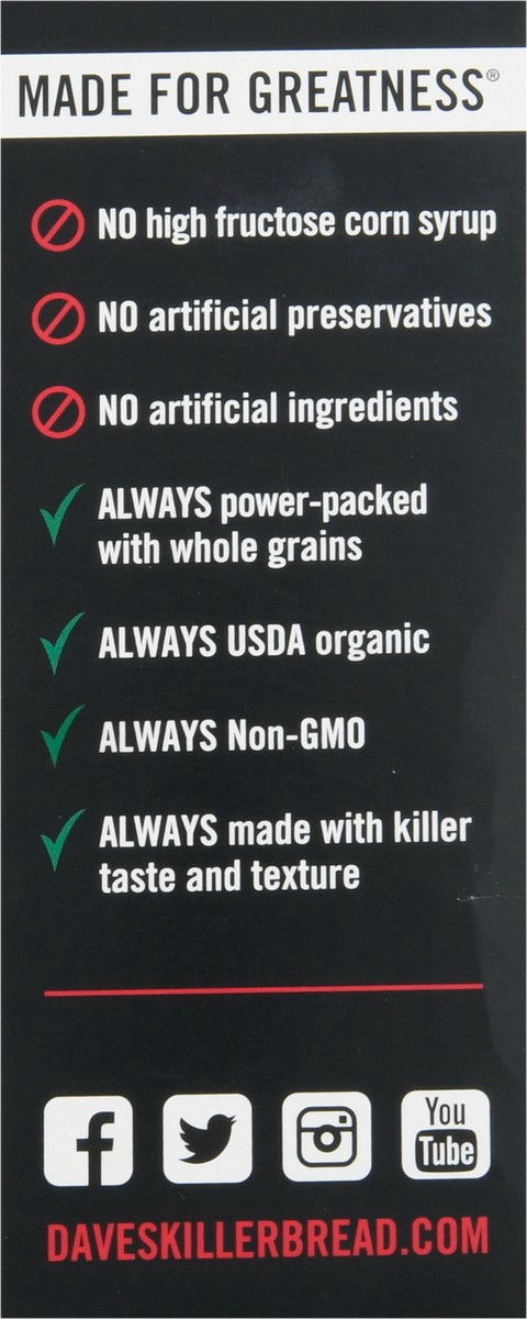 slide 11 of 11, Dave's Killer Bread Snack Bars, Organic, Oat-Rageous Honey Almond, 4 ct