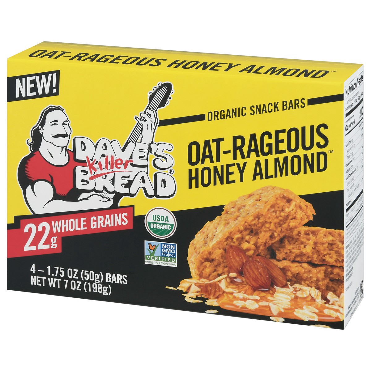 slide 6 of 11, Dave's Killer Bread Snack Bars, Organic, Oat-Rageous Honey Almond, 4 ct