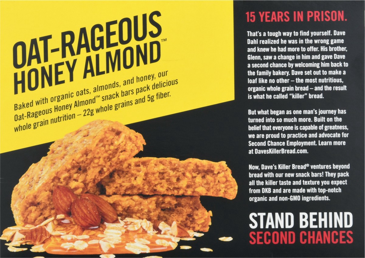 slide 4 of 11, Dave's Killer Bread Snack Bars, Organic, Oat-Rageous Honey Almond, 4 ct