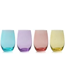 True Fabrications Color Stemless Wine Glass Set