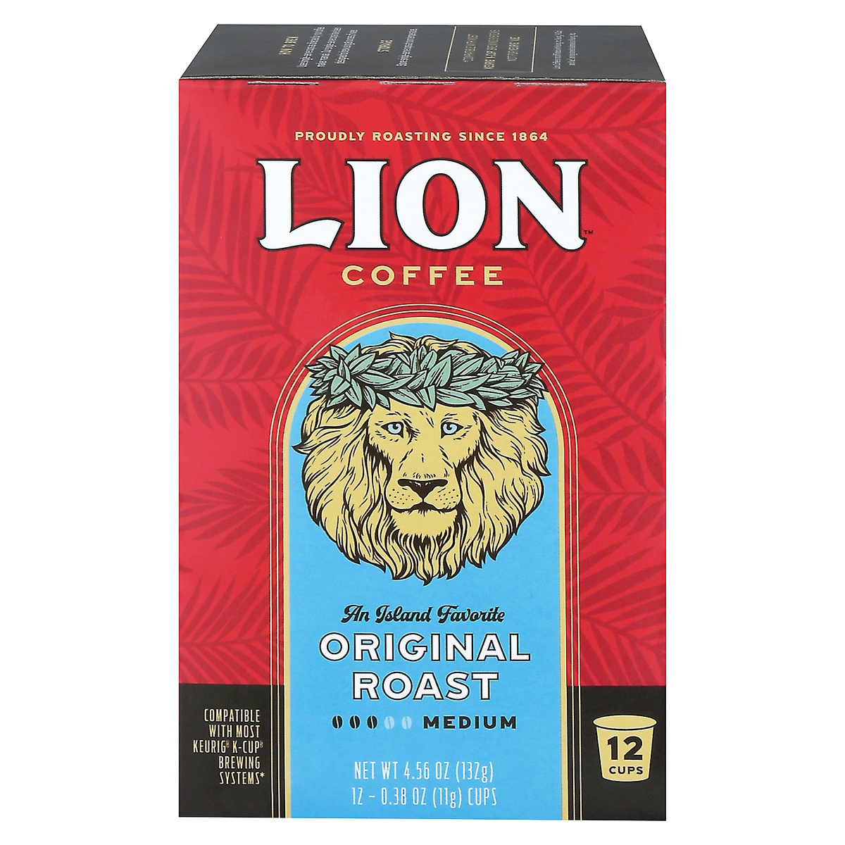 slide 1 of 1, Lion Original Roast Medium Roast Coffee 12 - 0.38 oz Cups, 12 ct