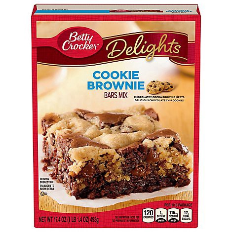 slide 1 of 1, Betty Crocket Delights Bars Mix Cookie Brownie - 17.4 Oz, 17.4 oz