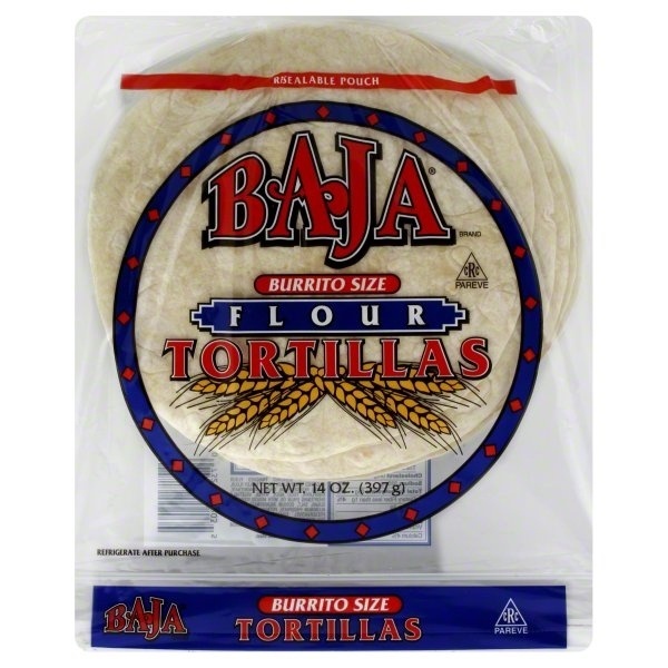 slide 1 of 1, Baja Flour Burrito Tortillas, 14 oz