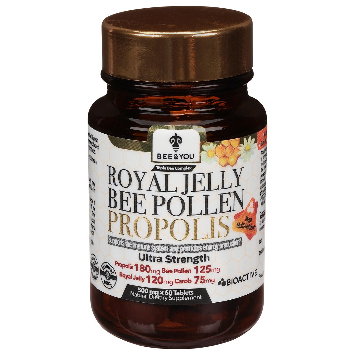 slide 1 of 10, Bee&You Royal Jelly Bee Pollen Propolis Tablet Ultra Strength, 1.05 Oz, 15 oz