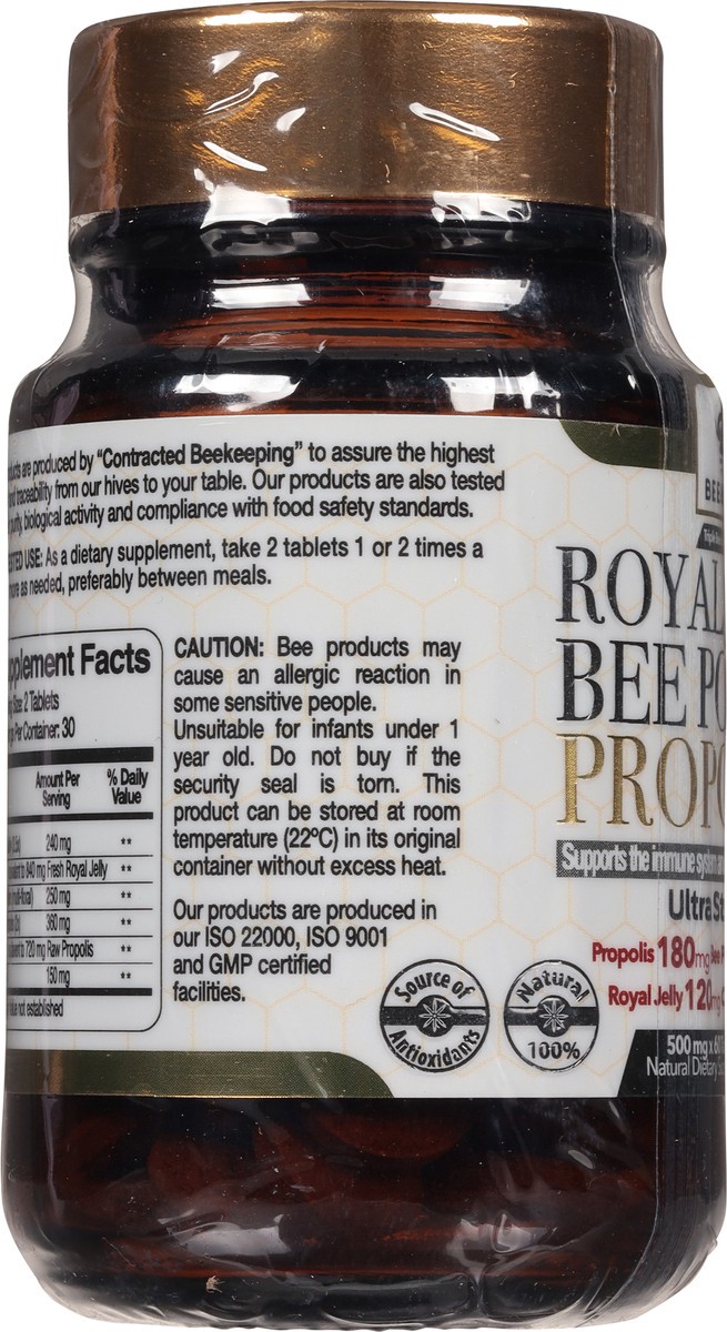 slide 8 of 10, Bee&You Royal Jelly Bee Pollen Propolis Tablet Ultra Strength, 1.05 Oz, 15 oz