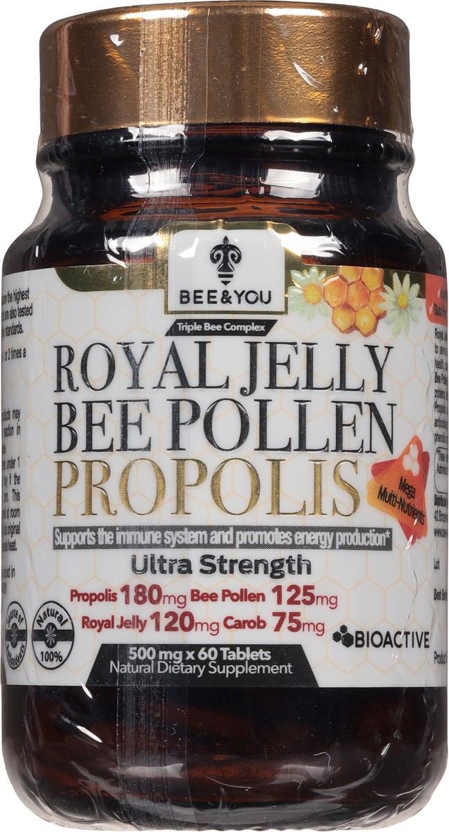 slide 2 of 10, Bee&You Royal Jelly Bee Pollen Propolis Tablet Ultra Strength, 1.05 Oz, 15 oz