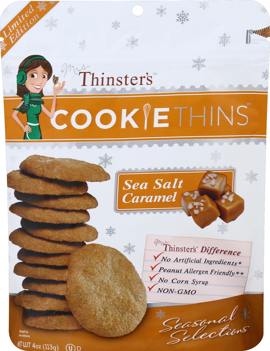 slide 2 of 2, Mrs. Thinster's Cookie Thins, Sea Salt Caramel, 4 oz