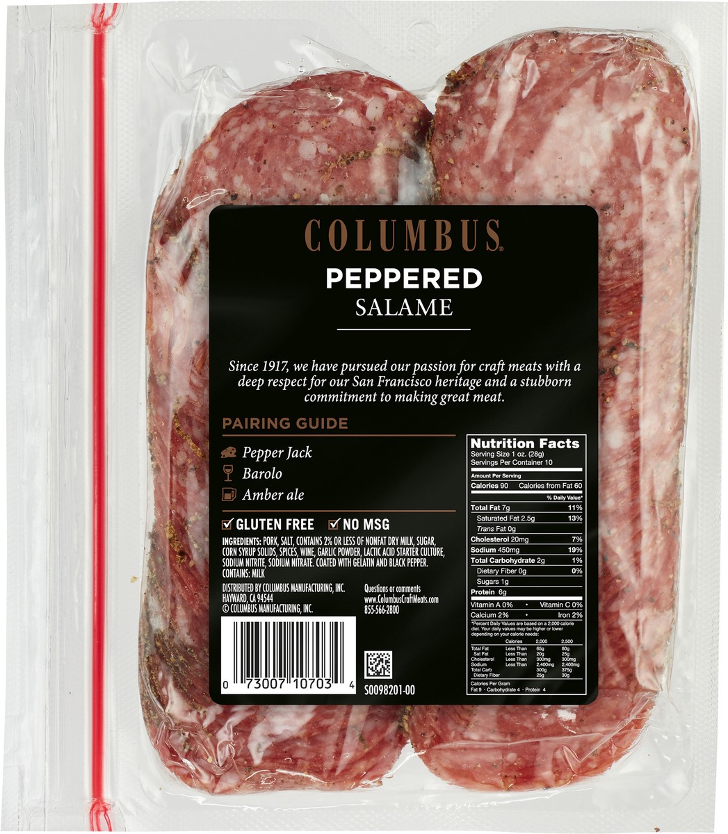 slide 3 of 3, COLUMBUS Peppered Salame, 10 oz