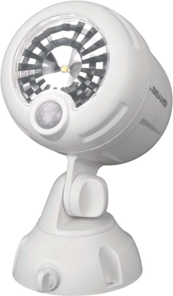 slide 1 of 1, Mr. Beams Wireless Outdoor Motion Sensor Spotlight - White, 6.5 in x 4.5 in x 3.5 in