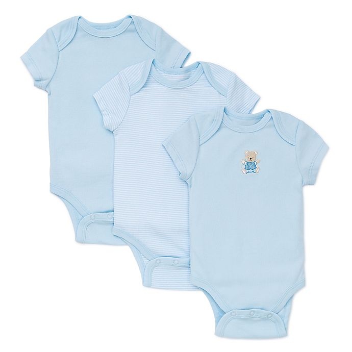 slide 1 of 1, Little Me Newborn Cute Bear Bodysuits - Blue, 3 ct