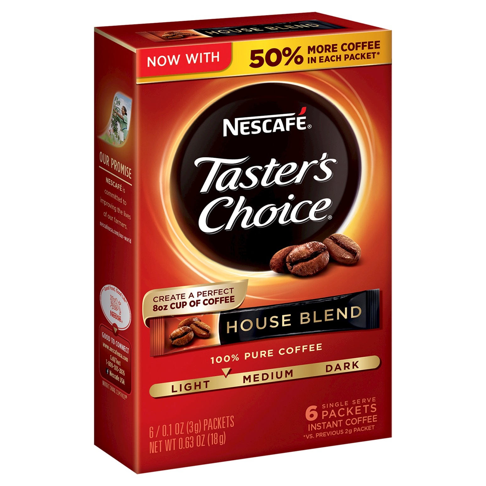 slide 1 of 5, Nescafé Taster's Choice House Blend Instant Coffee, 6 ct