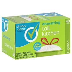 Simply Done 13 Gallon Tall Kitchen Drawstring Trash Bags