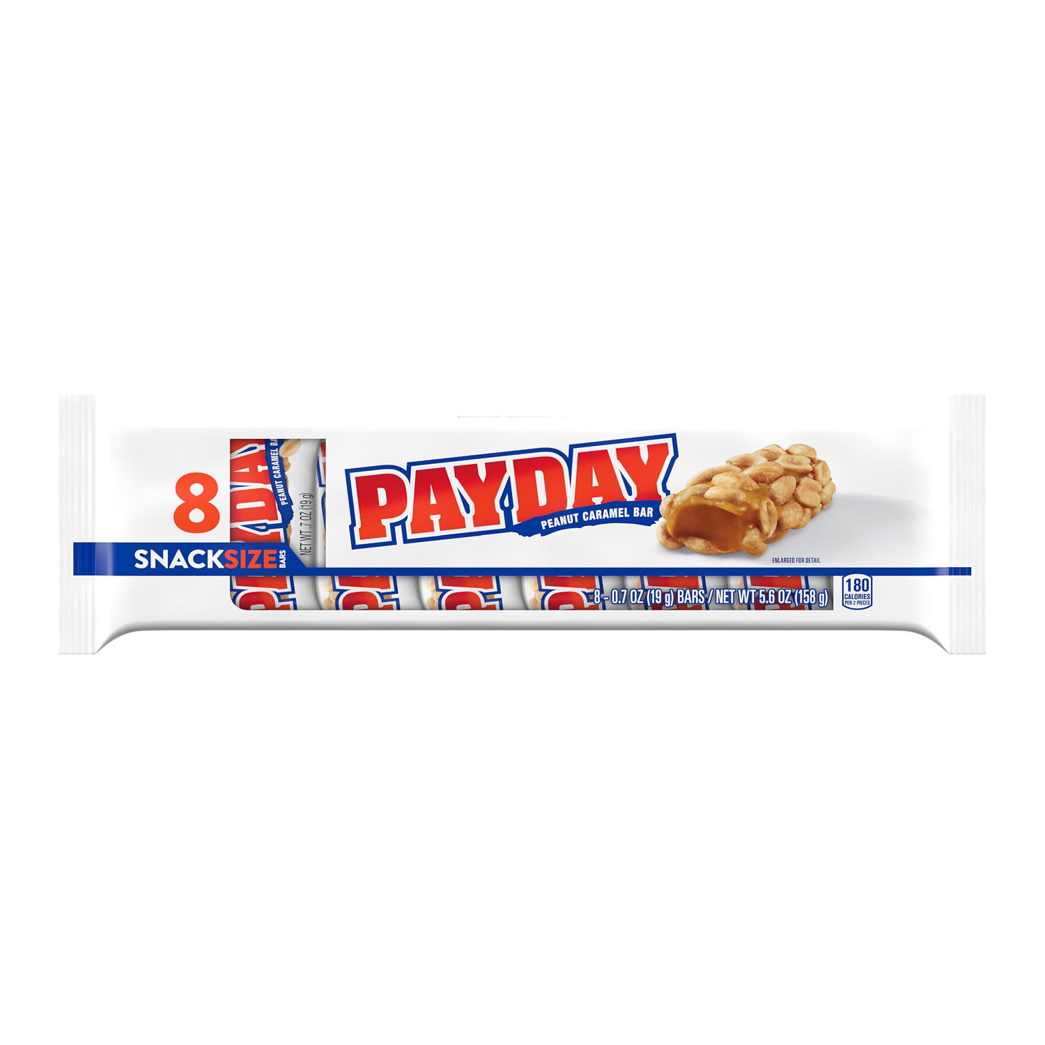 slide 1 of 8, Payday Peanut And Caramel Snack Size Candy Bars, 8 ct; 0.7 oz