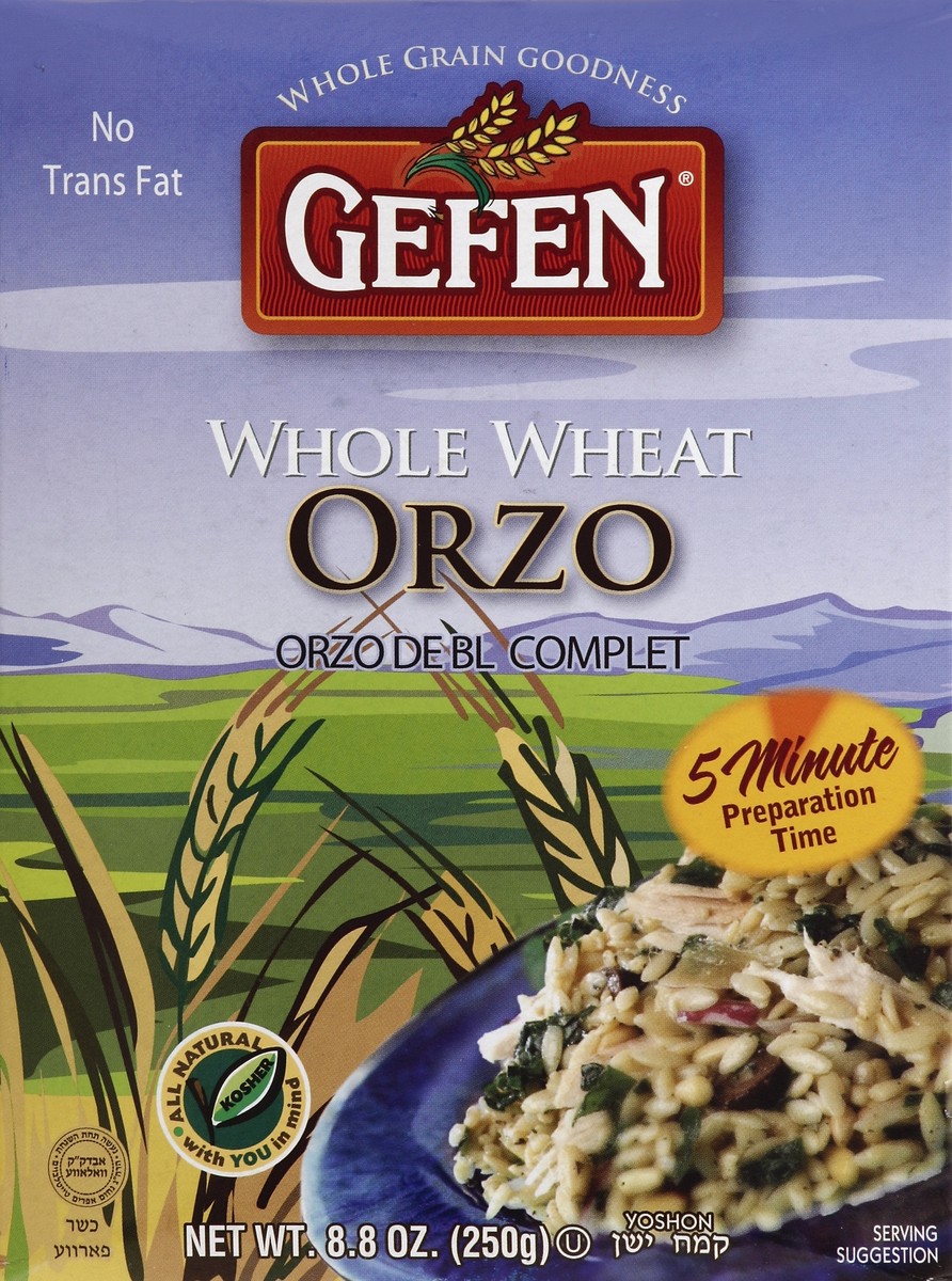 slide 4 of 4, Gefen Whole Wheat Orzo, 8.8 oz