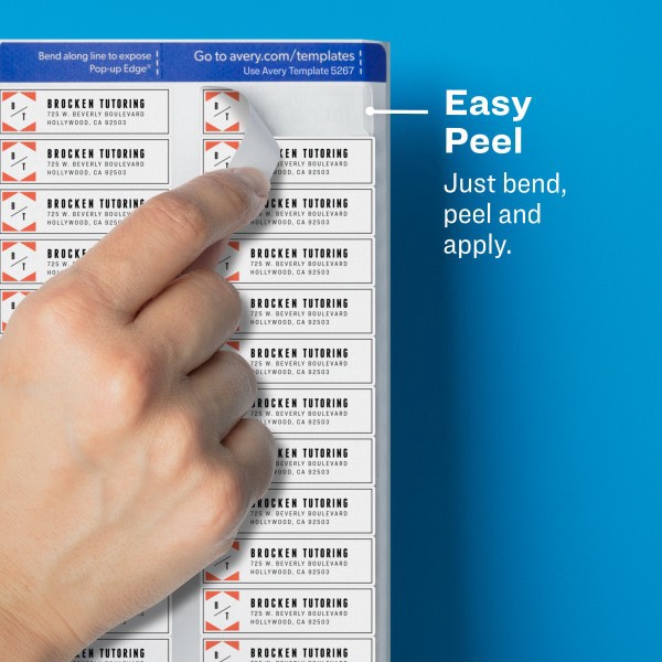 slide 3 of 8, Avery Easy Peel Permanent Laser Address Labels, Return, 15667, Clear, 800 ct