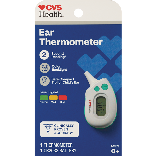 slide 1 of 1, Cvs Health Digital Ear Thermometer, 1 ct