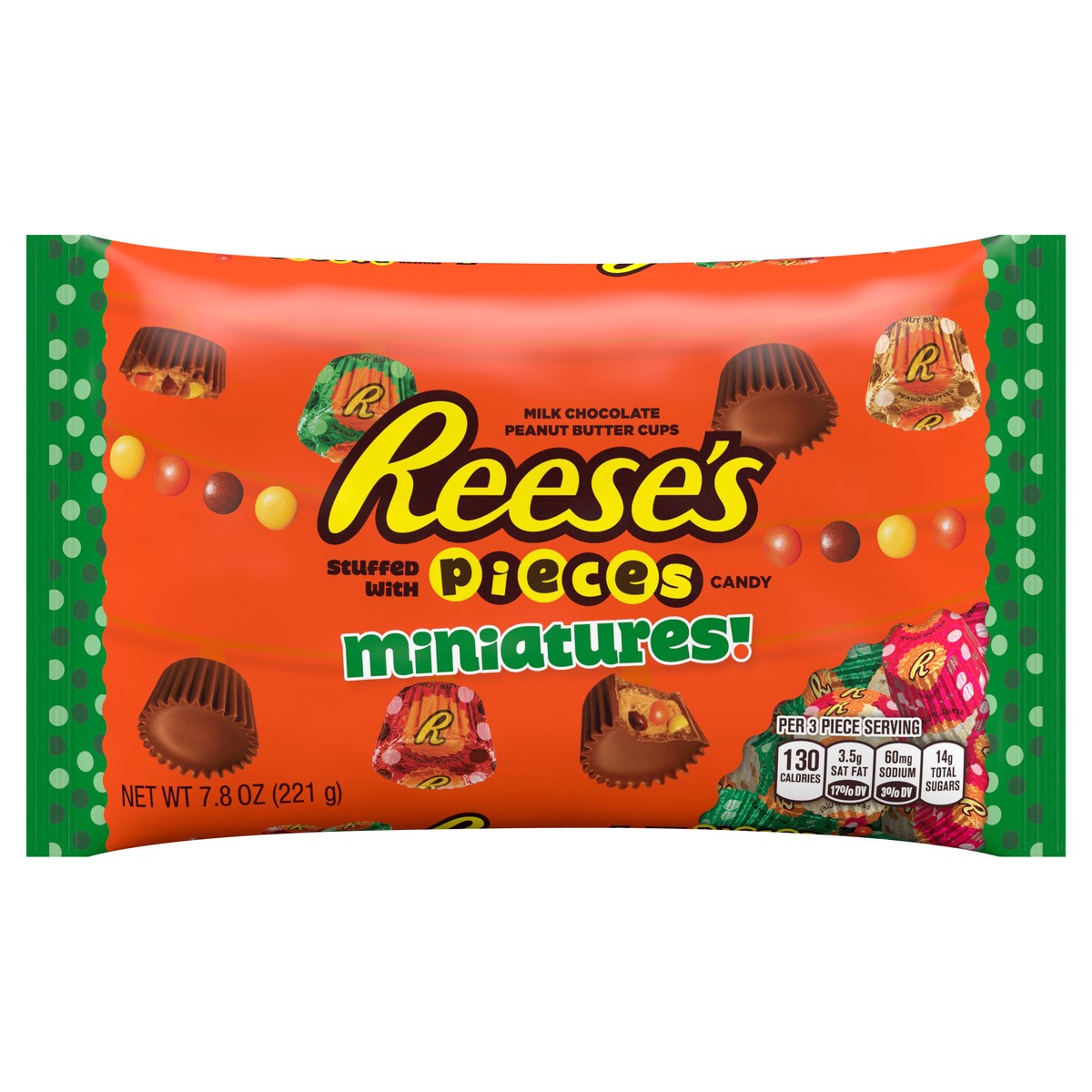 slide 4 of 4, Reese's Miniatures Milk Chocolate Peanut Butter Cups Stuffed With Pieces Candy, 7.8 oz