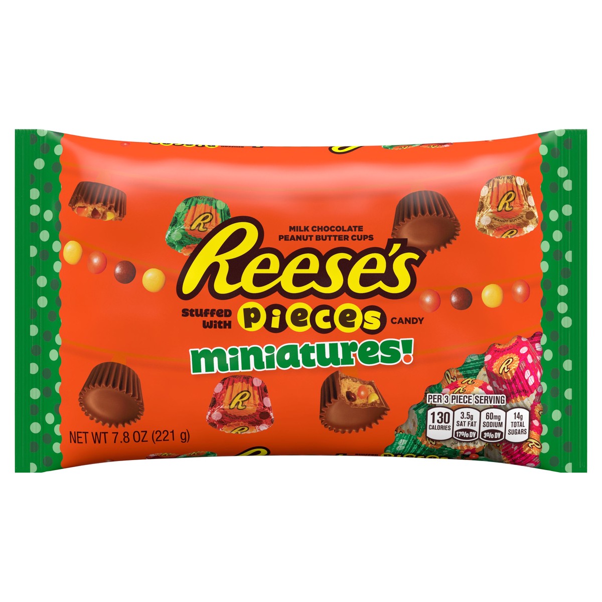 slide 2 of 4, Reese's Miniatures Milk Chocolate Peanut Butter Cups Stuffed With Pieces Candy, 7.8 oz