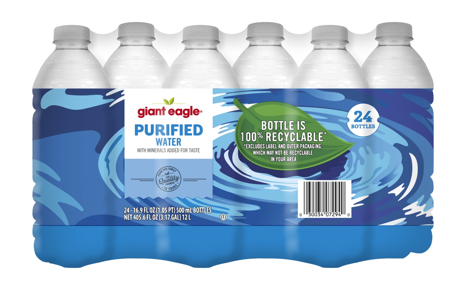 slide 1 of 1, Giant Eagle Purified Water Bottles - 405.6 oz, 405.6 oz