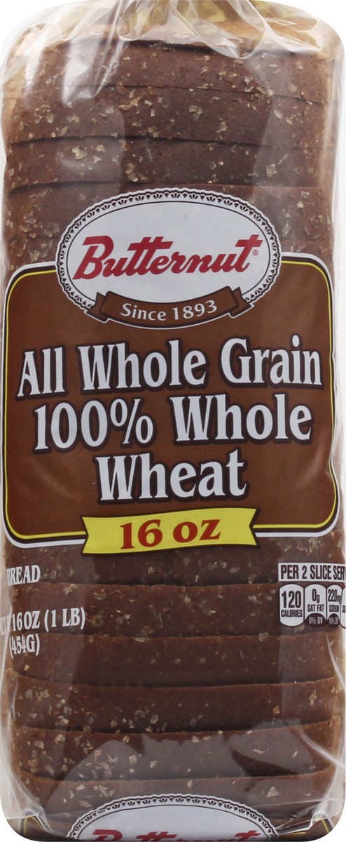 slide 3 of 9, Butternut All Whole Grain 100% Whole Wheat Bread 16 oz, 16 oz