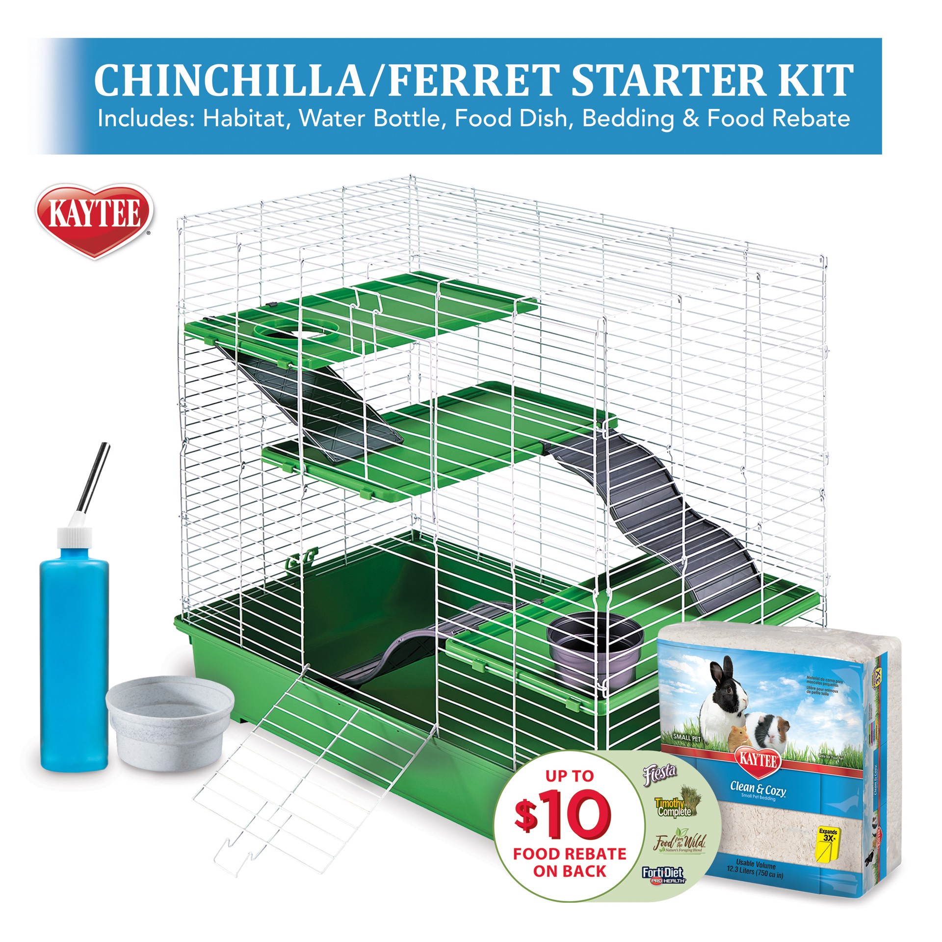 slide 7 of 10, Kaytee My First Home Ferret or Chinchilla Starter Kit, 30" L X 18" W X 29" H, 1 ct
