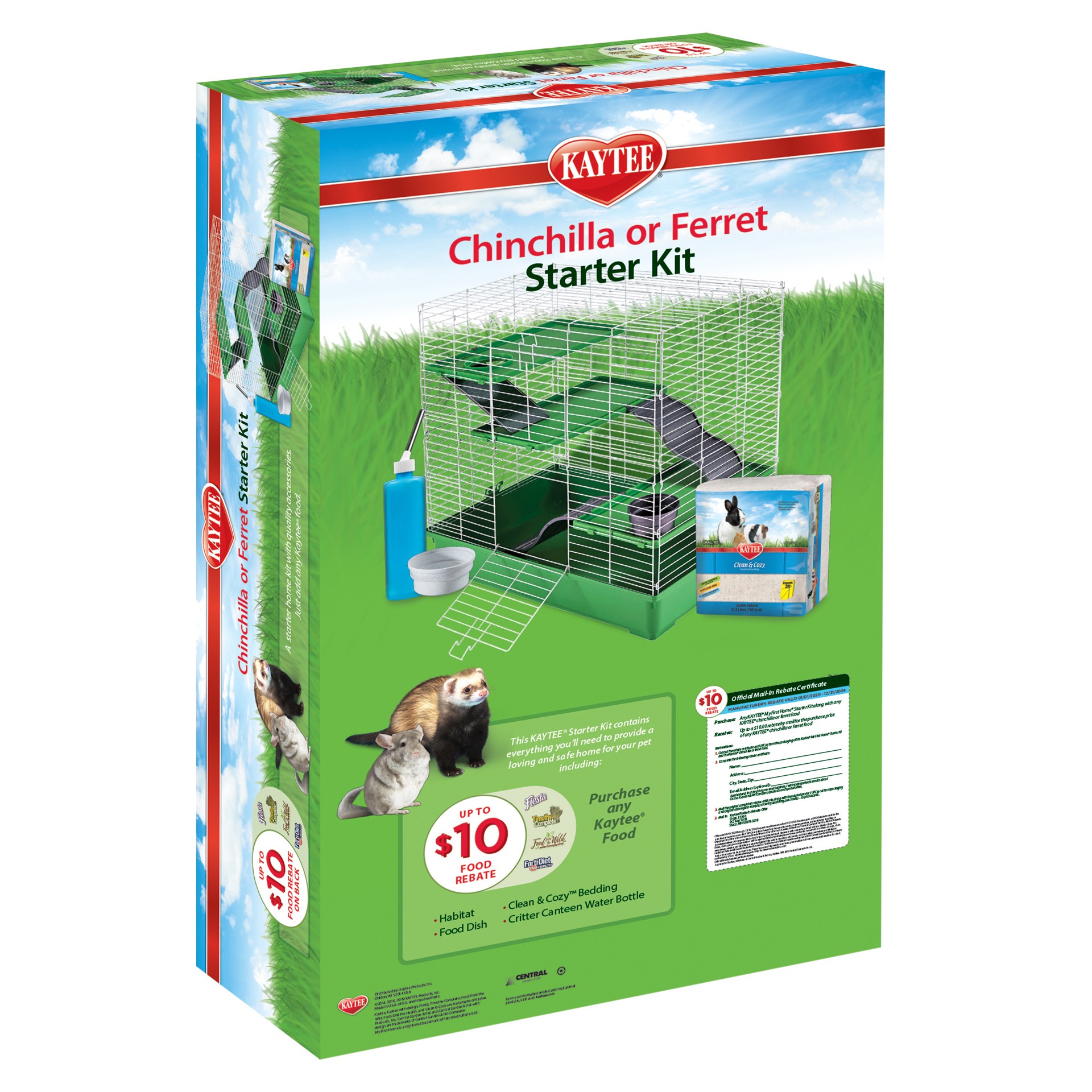 slide 5 of 10, Kaytee My First Home Ferret or Chinchilla Starter Kit, 30" L X 18" W X 29" H, 1 ct