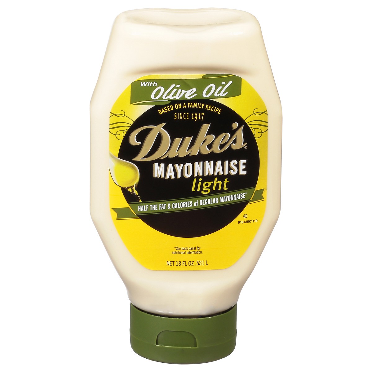 slide 1 of 9, Duke's Light Mayonnaise 18 fl oz, 18 fl oz