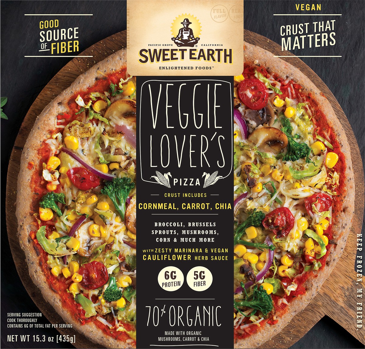 slide 10 of 10, Sweet Earth Veggie Lover's Pizza 15.3 oz, 15.3 oz