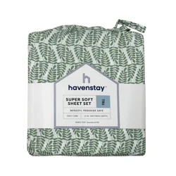 Havenstay Sheets, Full, Green Fern