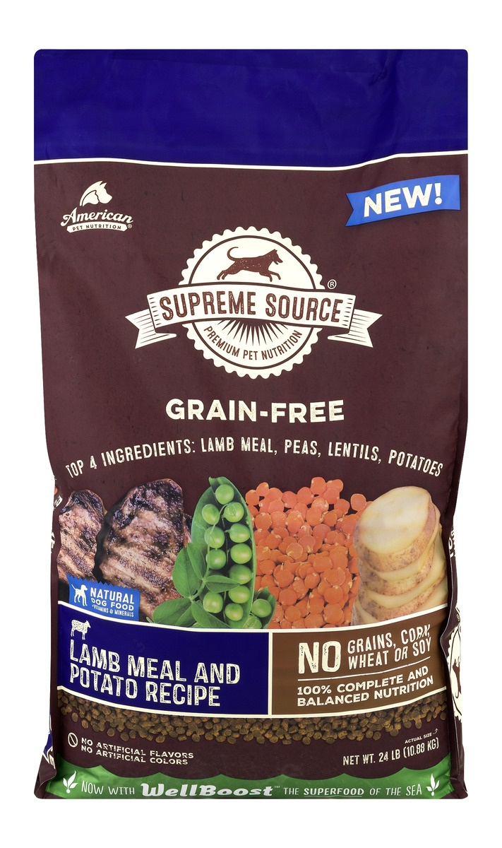 slide 1 of 1, Supreme Source Grain-Free Dog Food Lamb Meal And Potato Recipe, 24 lb