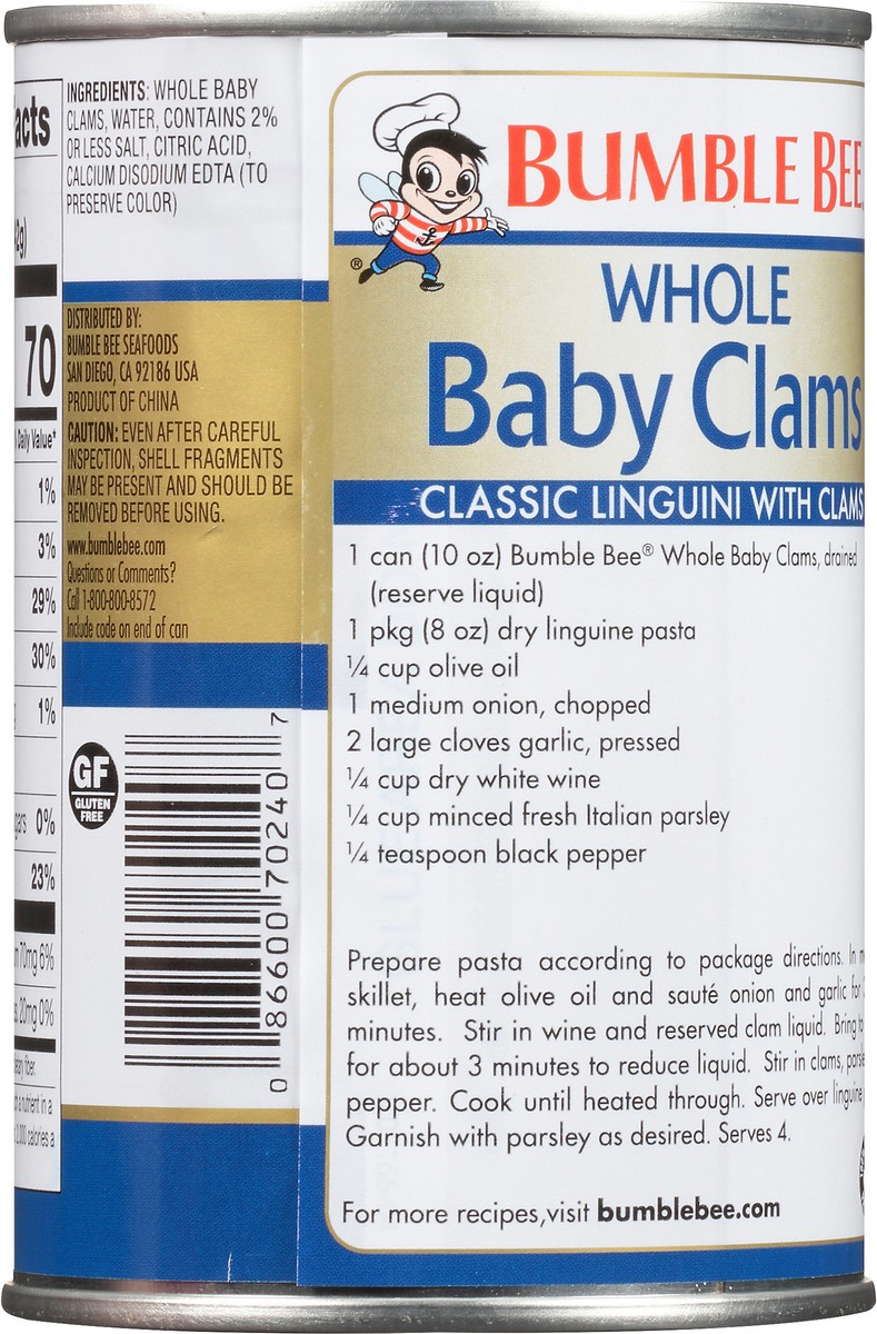 slide 11 of 14, Bumble Bee Fancy Whole Baby Clams, 10 oz