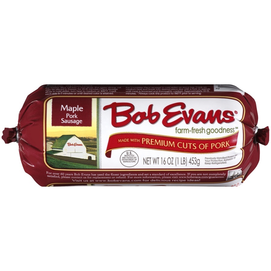 slide 1 of 1, Bob Evans Pork Maple Roll Sausage, 16 oz